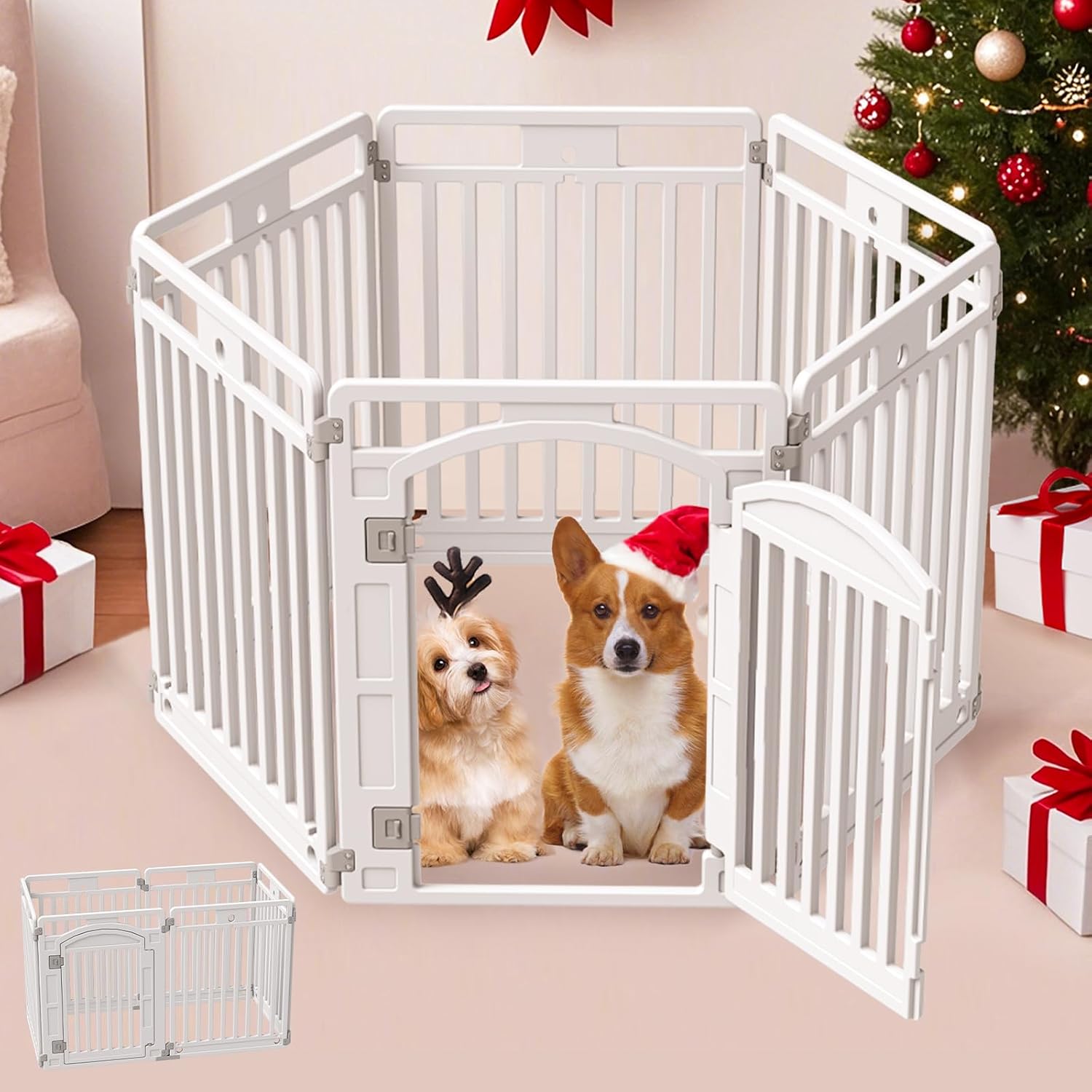 GumiSeao 6-Panel Playpen w/ Door