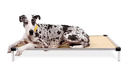 K9 Ballistics Chew Proof Elevated Cooling Dog Bed - Made for Aggressive Chewers, Virtually Indestructible, Ripstop Fabric with No Padding, Pre-Assembled - XXL, Sandstone