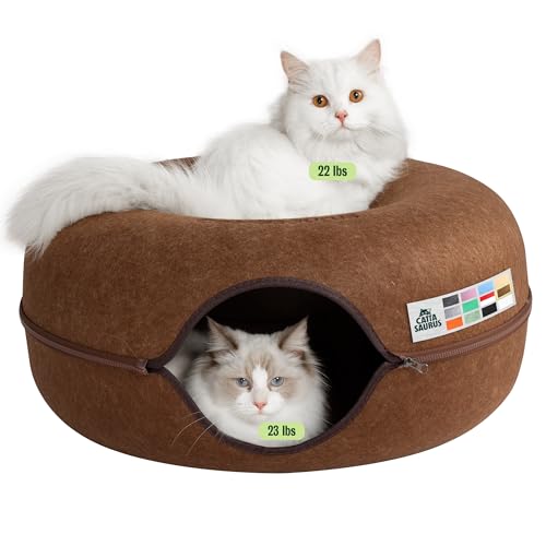 CATTASAURUS Peekaboo Cat Cave (Brown)