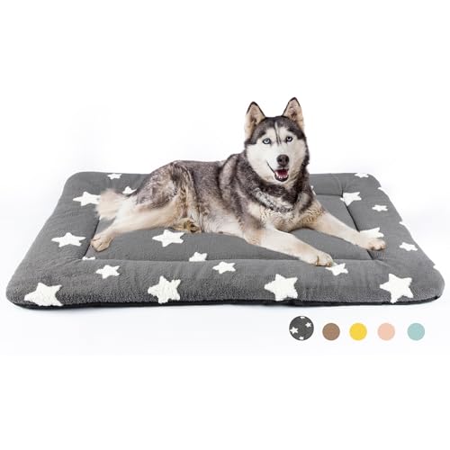 Mora Pets Dog Crate Pad Dog Bed Mat for XLarge Dogs Washable Thin Pet Kennel Pad for 48 inch Cage Ultra Soft Flat Puppy Mattress Cat Cushion for Cozy Sleeping Anti-Slip Grey 48 x 29