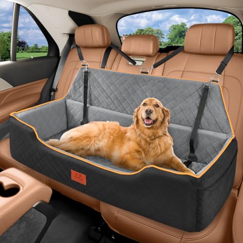 XIEEAOZEE Dog Car Bed Booster (Black&Gray)
