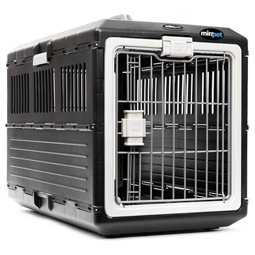 USA Pet Carrier & Crate 35" - Premium Collapsible Design for Medium Cats and Dogs - Portable Kennel for Indoor/Outdoor Use - 360-Degree Ventilation & Hard Plastic Wall Protection