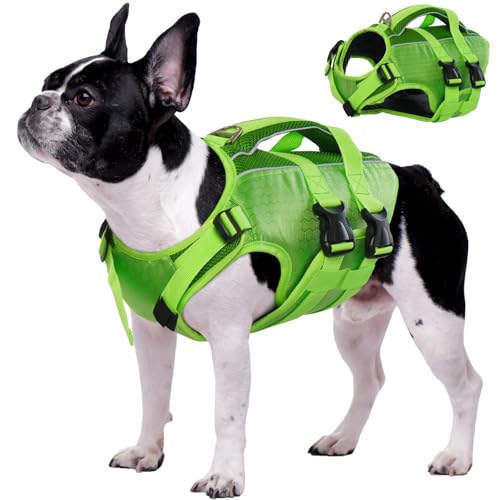 Kuoser Dog Life Jacket High Flotation, Reflective Dogs Life Vest for Swimming Boating, Adjustable Small Medium Large Dog lifejacket, Lightweight Dogs Life Preserver Rescue Handle Spring Summer Pool