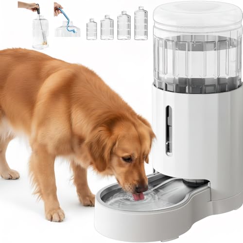 CZPET Automatic 7L Dog and Cat Water Dispenser with Stainless Steel Bowl Gravity Waterer,100% BPA-Free,Large Capacity and Drinking Area Noise-Free for Pets