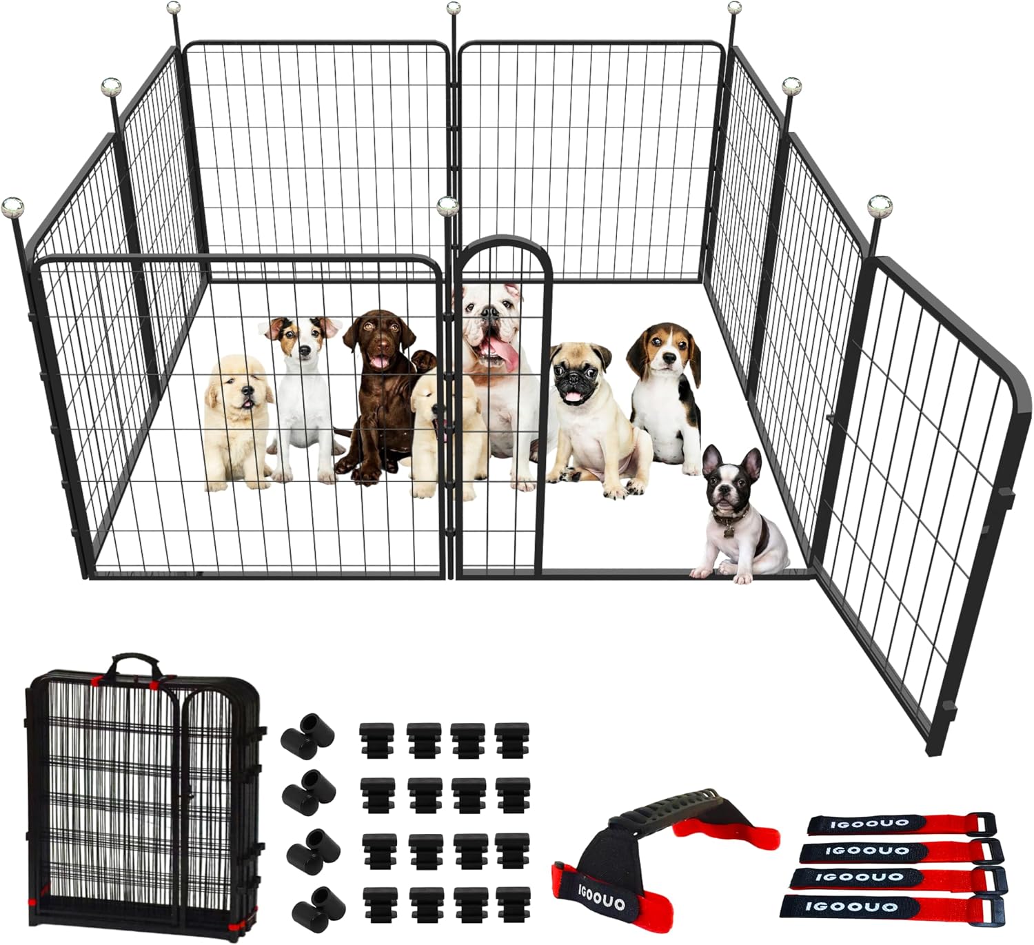 Portable Dog Crates & Playpen, 32'' Metal Pet Pen