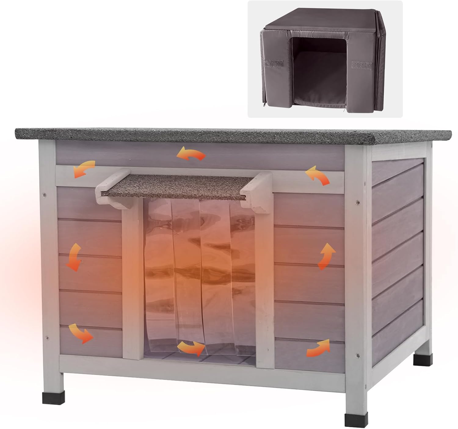 GUTINNEEN Outdoor Cat House Insulated Feral Cat Shelter