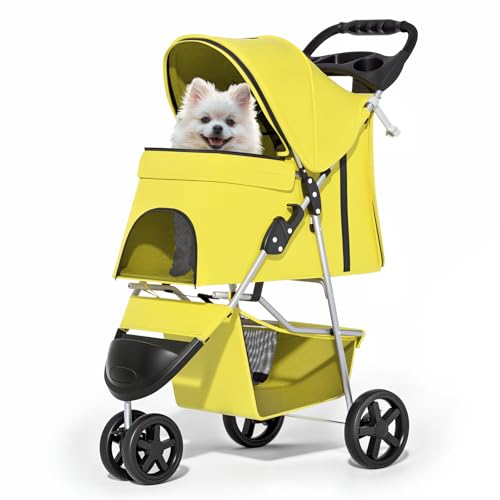 MoNiBloom Foldable Pet Stroller with Waterproof Cover