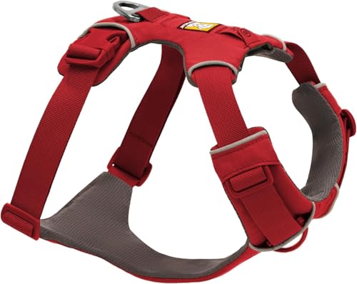 Ruffwear, Front Range Dog Harness, Reflective Soft Padded Everyday Harness with Dual Leash Clips, Adjustable and Lightweight Fit for Training or Walking for All Dogs, Red Canyon, Large/X-Large