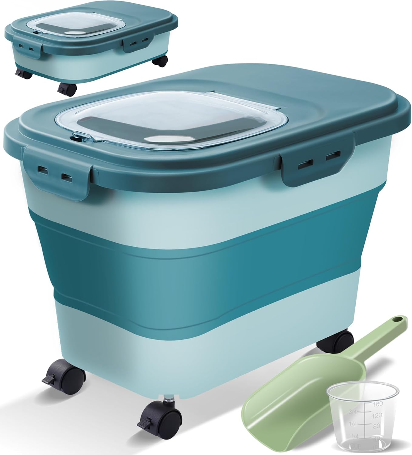 Collapsible Dog Food Storage Container with Lids