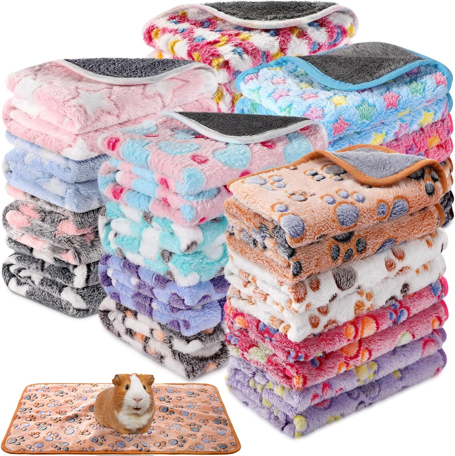 Newwiee 20 Pcs Small PET Fleece Blanket