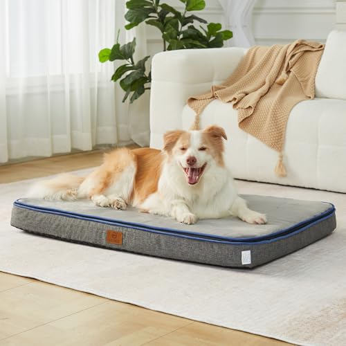 Memory Foam XL Dog Bed - 4 Thick Orthopedic Beds for Extra Large Dogs - Waterproof Dog Bed with Removable Washable Cover & Wrap-Around Zipper - Ultimate Comfort and Easy Maintenance