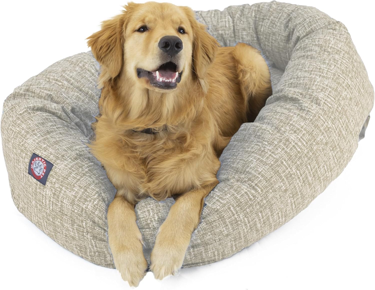 Majestic Pet 24 Inch Bagel Calming Dog Bed (Tan)