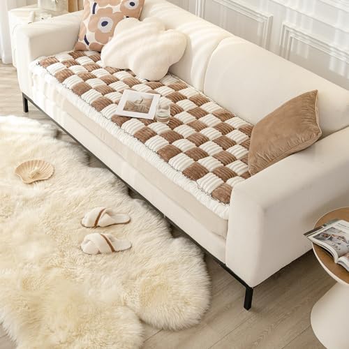 Couch Cover for Dogs Washable, Sofa Cover Protector, Couch Covers for 3 Cushion Couch Sofa Pet Friendly, Soft, Non Slip (27.6 x 59 Inch, Dark Brown)