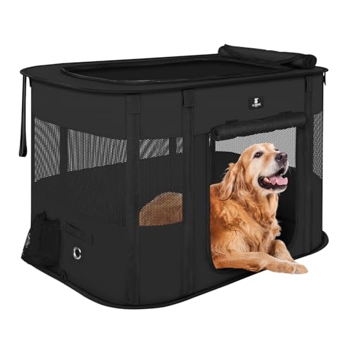 X-ZONE PET Dog Playpen, Puppy Cat Play Pen Portable Foldable Indoor/Outdoor Tent Crate Cage, Portable Pet Crate Large Size Black 45"
