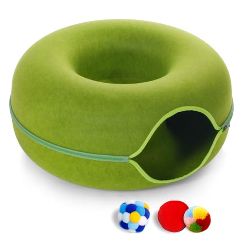 PLIISLUP Large Cat Tunnel Bed (Green)