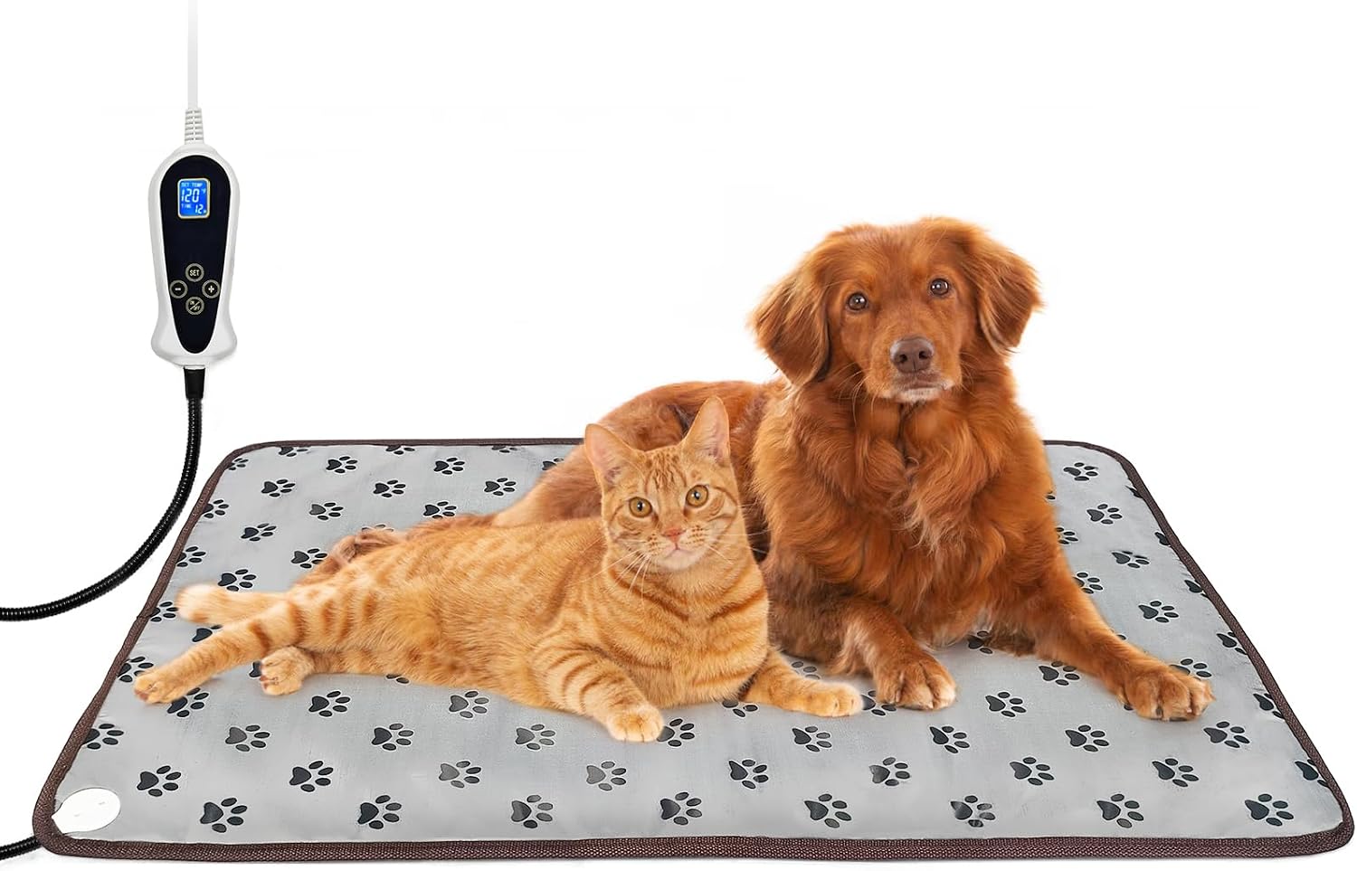 Bestio Extra-Large Dog Heating Pad 4730 in Heated Dog Bed Intelligent Constant Temperature Switch and On Normally Open Function UL&MET Dual Authentication Metal Protective Tube-Paw