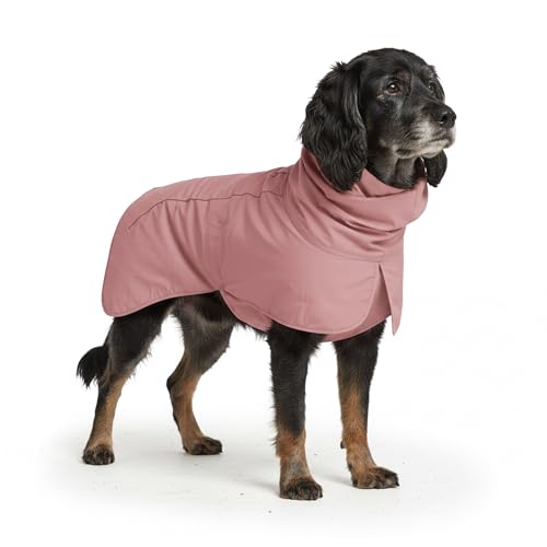 Spark Paws Dog Raincoat, Waterproof Windproof Rain Jacket, for Small Medium Large Extra Large Dogs, Reflective Breathable Full-Body Coverage Dry Suit - Sea Pink, 2XL