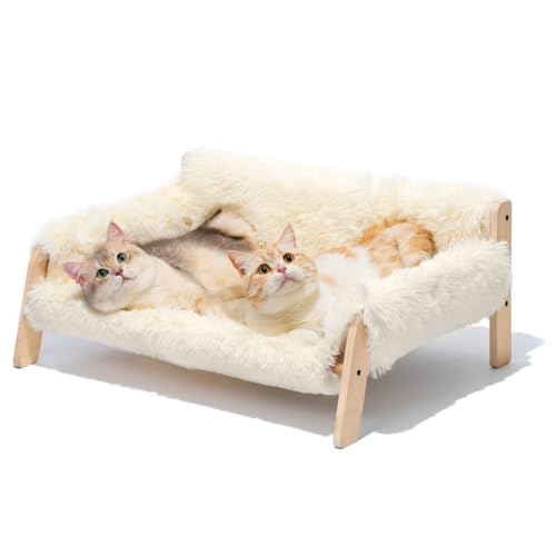 MEWOOFUN Cat Couch Bed (Beige, Large)