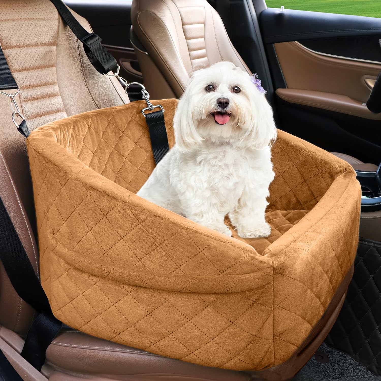 NEEZUKAR Dog Car Seat (Brown)
