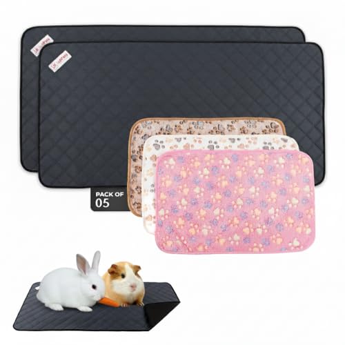 Washable Rabbit & Guinea Pig Cage Liners for C&C 2x4 (57"x28"), 2 PCS, Easy to Clean Unlike Fleece, Absorbent, Waterproof & Non-Slip Guinea Pig Bedding & Pee Pads & Rabbit Floor Mats