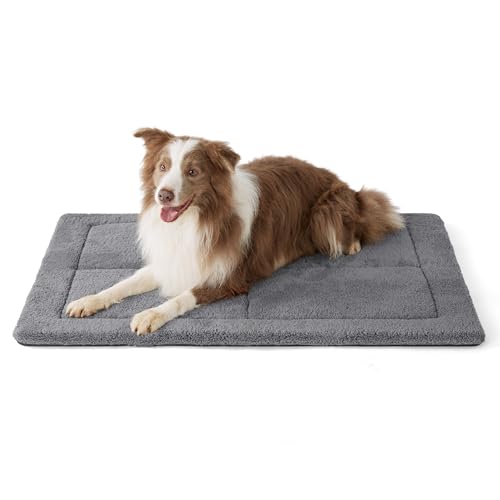 Bedsure Washable Dog Crate Bed for Large Dogs, Soft Foam Floor Pet Mat, Versatile Lightweight Pet Crate Pad for Cages