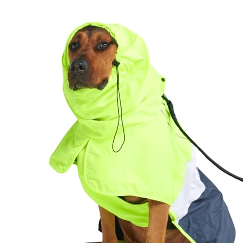 Spark Paws Dog Raincoat, Neon White Navy Blue - 4XL