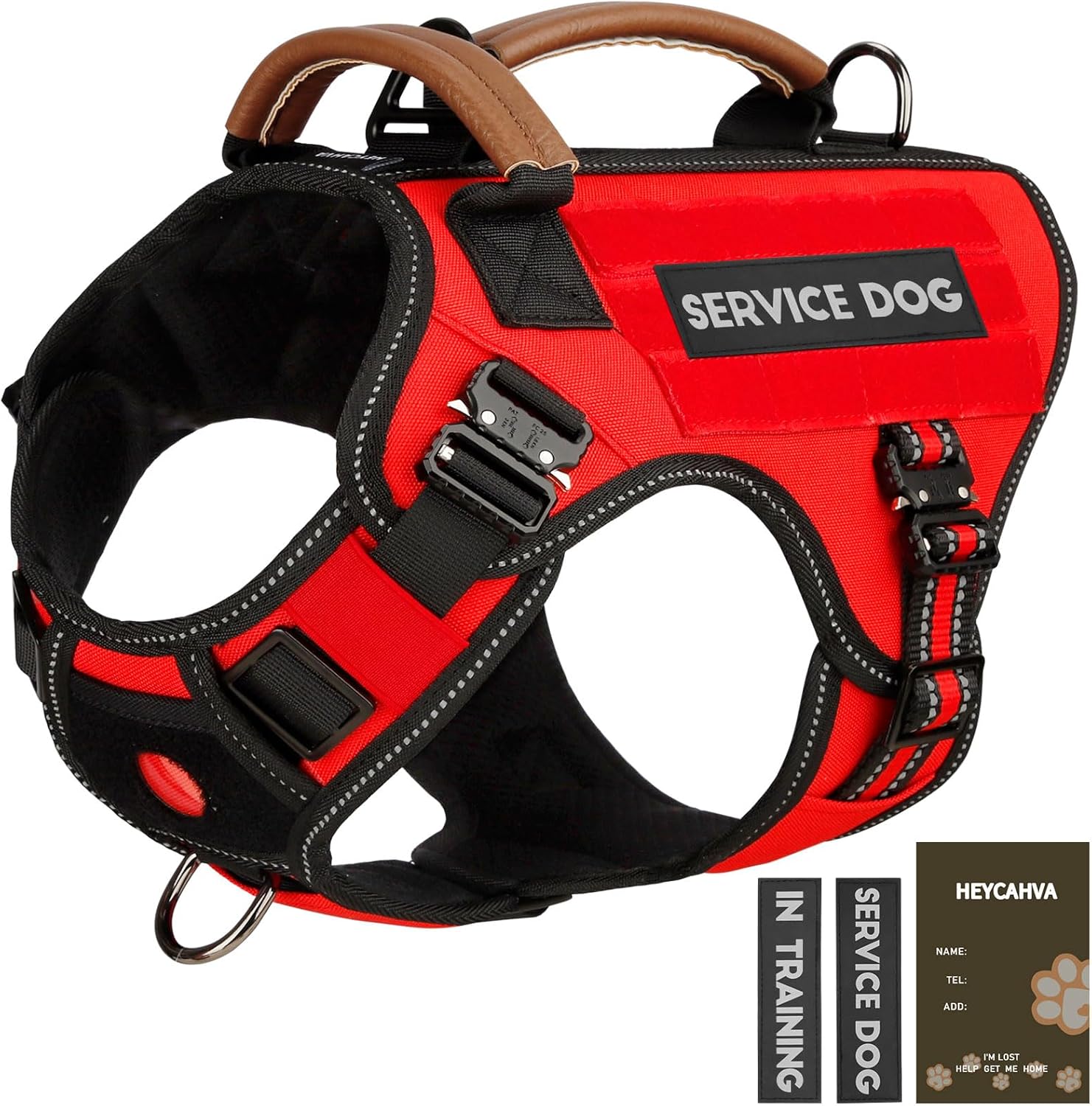 HEYCAHVA Service Dog Vest (Red, L)