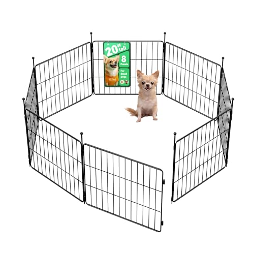 FXW MiniPaws Unleashed Dog Playpen for Yard & RV Camping, Expandable 20-inch 8 Panels for Puppies and Small Dogs, Portable for Indoor and Outdoor Use