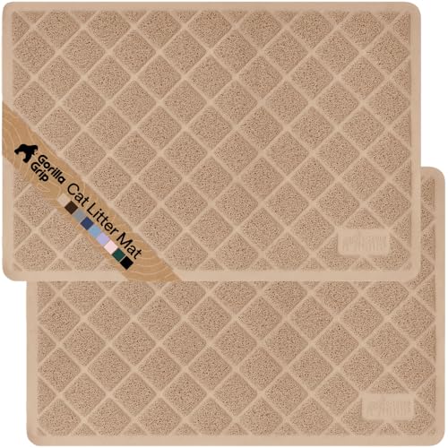 GORILLA GRIP Cat Litter Box Mat 2-Pack, 35x23
