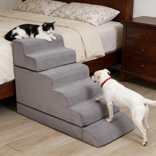 24-30inches High Dog Stairs & Steps for High Beds Tall, LitaiL 29inch 6 Steps Pet Stairs/Steps for High Beds Large Dogs, Non-Slip Dog Ramps for Small Dogs, for Older Cats