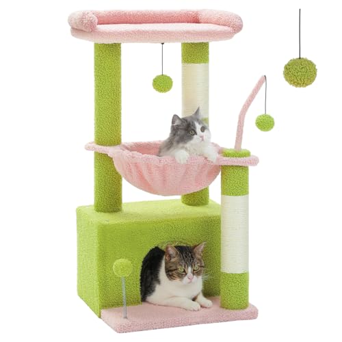 PEQULTI 4-in-1 Pink Cat Tree