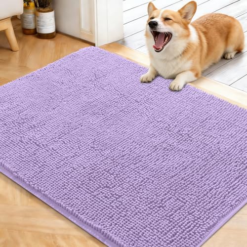 OLANLY 40x32 Chenille Mud Mat (Lavender)