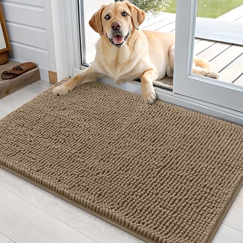OLANLY 36x24 Chenille Dog Door Mat