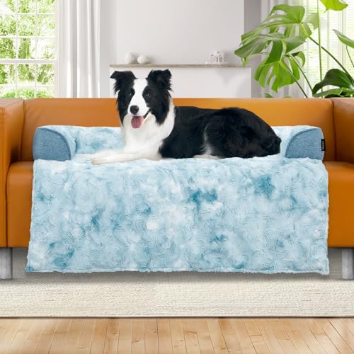 blunique Calming Dog Couch Bed (Tie-Dye Blue)
