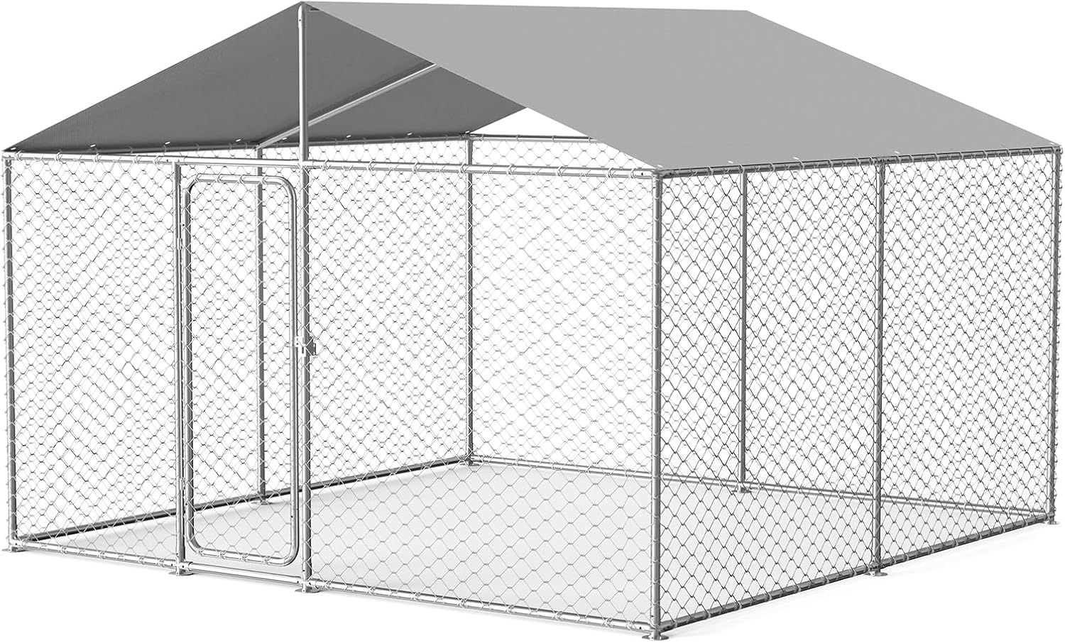 10x10 Outdoor Dog Kennel Outside Heavy Duty Dog Enclosure with Waterproof UV-Resistant Cover and Security Lock (120" Lx120 Wx84 H)