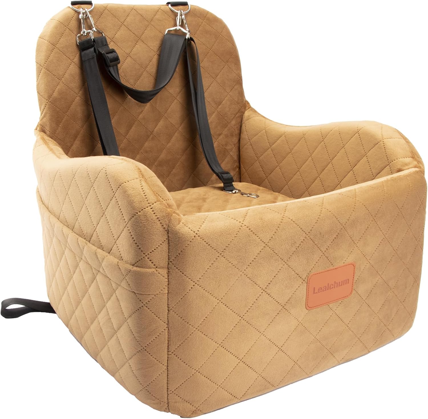 Lealchum Dog Booster Car Seat (Coffee,Medium)