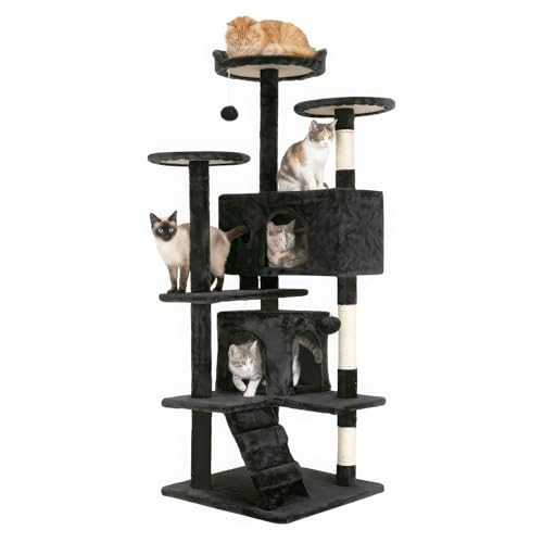 FDW Cat Tree 54in Cat Tower (Dark Gray)