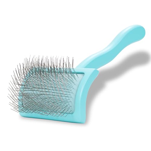Chris Christensen Big G Dog Slicker Brush for Dogs (Goldendoodles, Labradoodles, Poodles), Groom Like a Professional, Fluff Detangle Style, Saves Time Energy, Teal, Medium