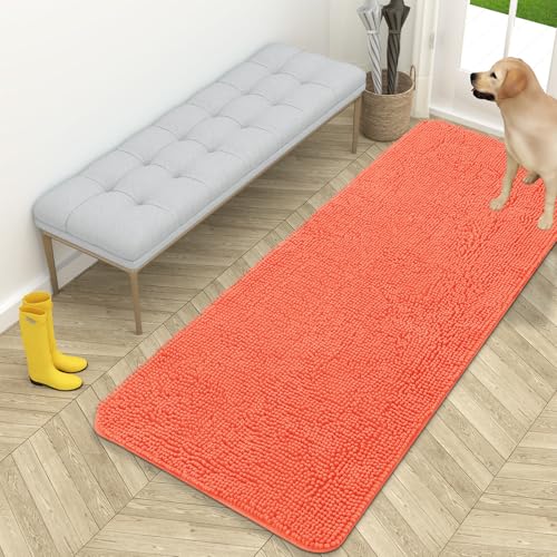 OLANLY 59x24 Chenille Runner (Coral)