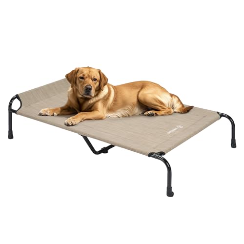 Veehoo Original Elevated Dog Bed - Outdoor Raised Dog Cot, One-Sided Raised Headboard Cooling Pet Bed, Non-Slip & Breathable, XXL, CWC2417A