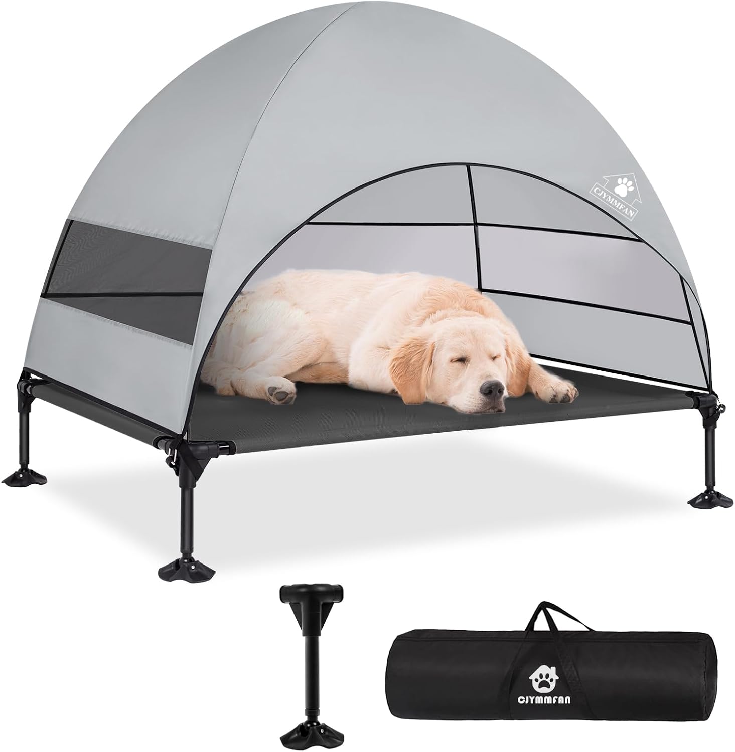 CJYMMFAN Elevated Bed w/ Canopy