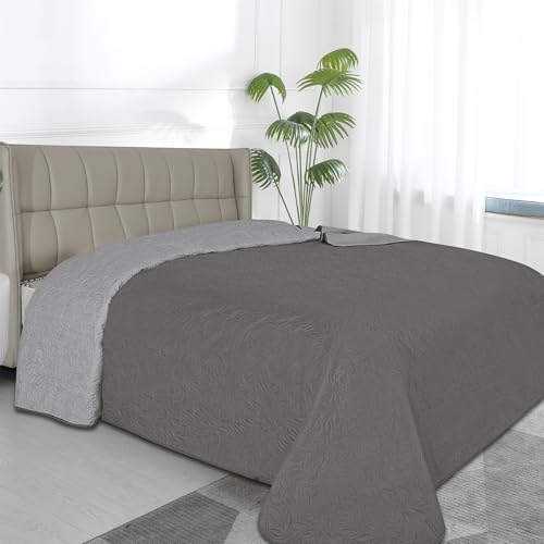 Easy-Going Waterproof Dog Bed Cover Reversible Leak Proof Pet Blanket Replacement Mat for Furniture Washable Couch Cover Sofa Cover for Dogs Cat(82x86 Inch, Gray/Light Gray)