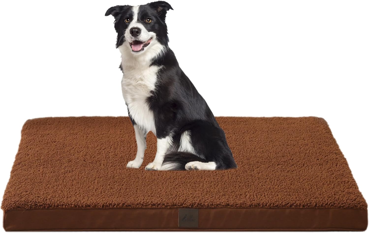 DaysU Large Dog Bed for Large Dogs, Orthopedic Dog Beds with Removable Washable Cover, Egg Crate Foam Pet Bed Mat, Flax Brown, Suitable for Dogs Up to 65 Ibs, 36x27x3in