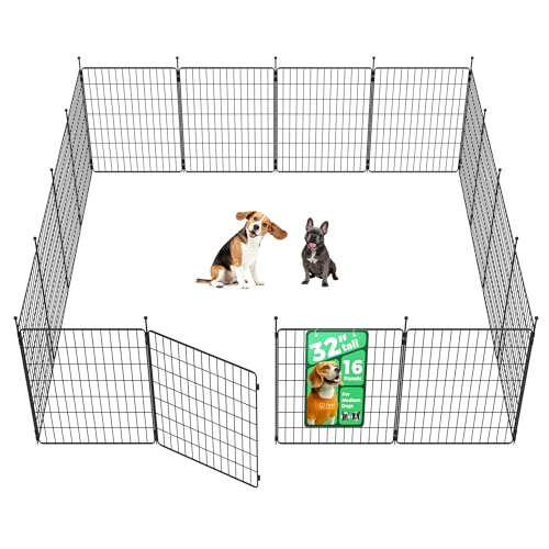 FXW MiniPaws Unleashed Dog Playpen for Yard & RV Camping, Expandable 32-inch 16 Panels for Small and Medium Dogs, Portable for Indoor and Outdoor Use