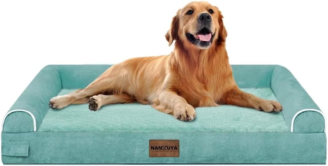 Large Dog Bed Orthopedic Washable - Aqua Blue