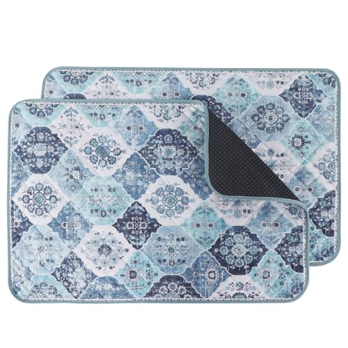 IEUUMLER Washable Pee Pads for Dogs, 2 Pack Reusable Non-Slip Grip (Blue, 36" x 48")