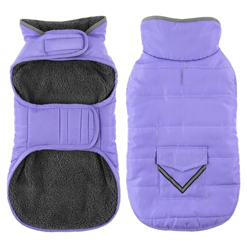 Petglad Waterproof Fleece Coat (Purple)