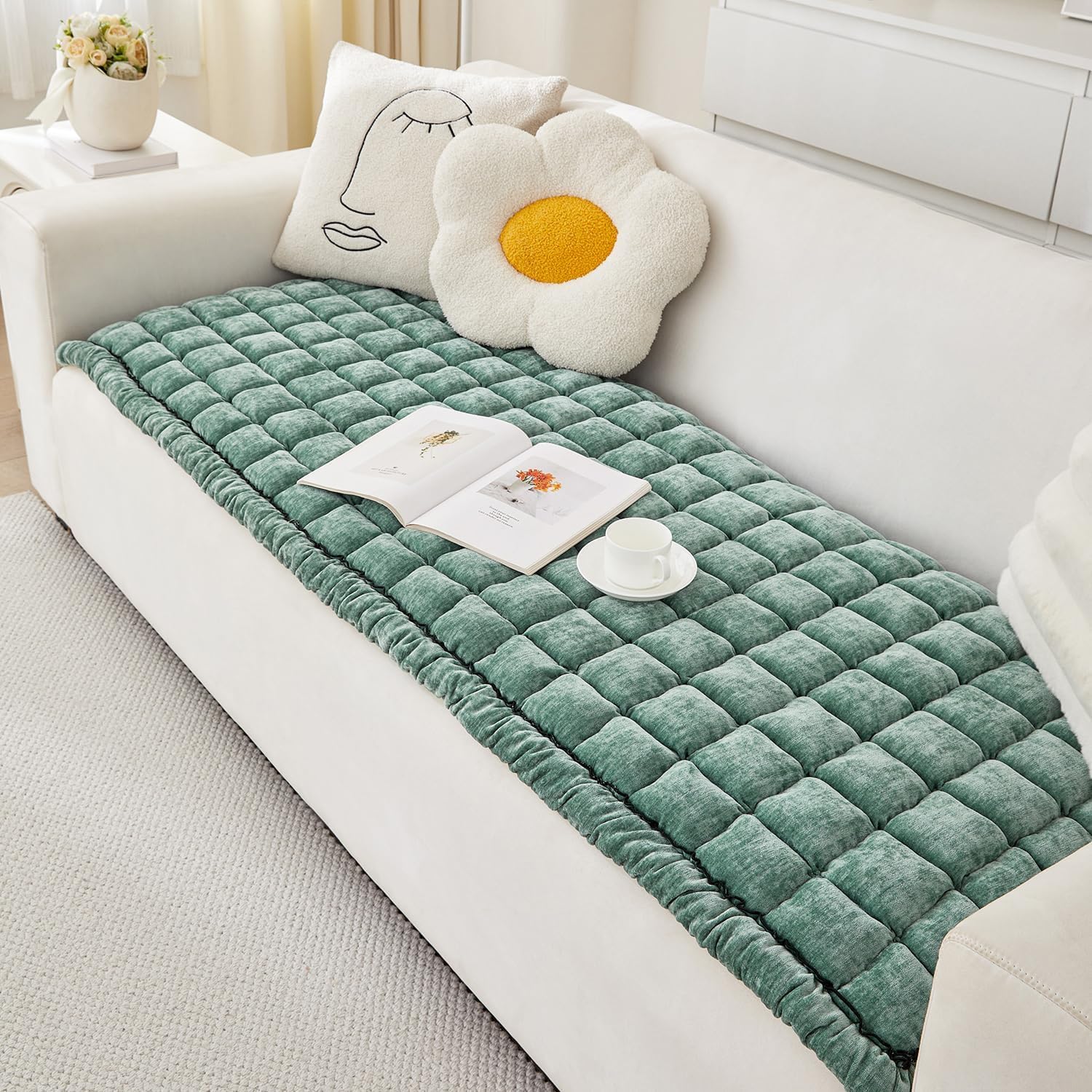 AEEISHOMEREFORM Dog Couch Cover (Green, 27.6" x 82.7")
