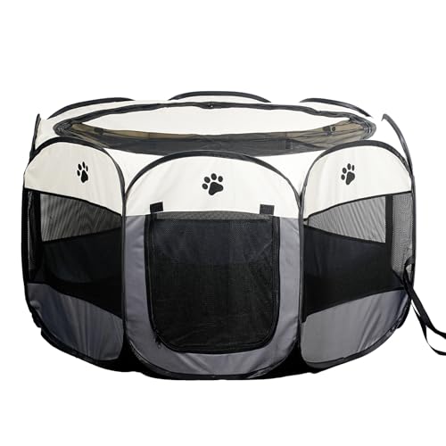 Portable Pet Playpen, Dog Playpen Foldable Pet Exercise Pen Tents Cat House Playground for Puppy Kitten Indoor Outdoor Travel Camping Use