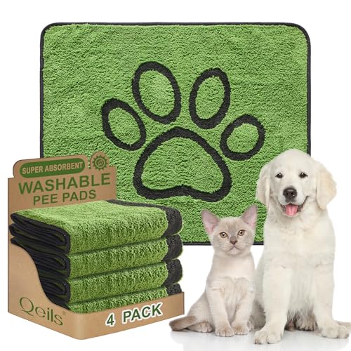 Qeils Reusable Dog Pee Pads 30x34 (4 Pack)